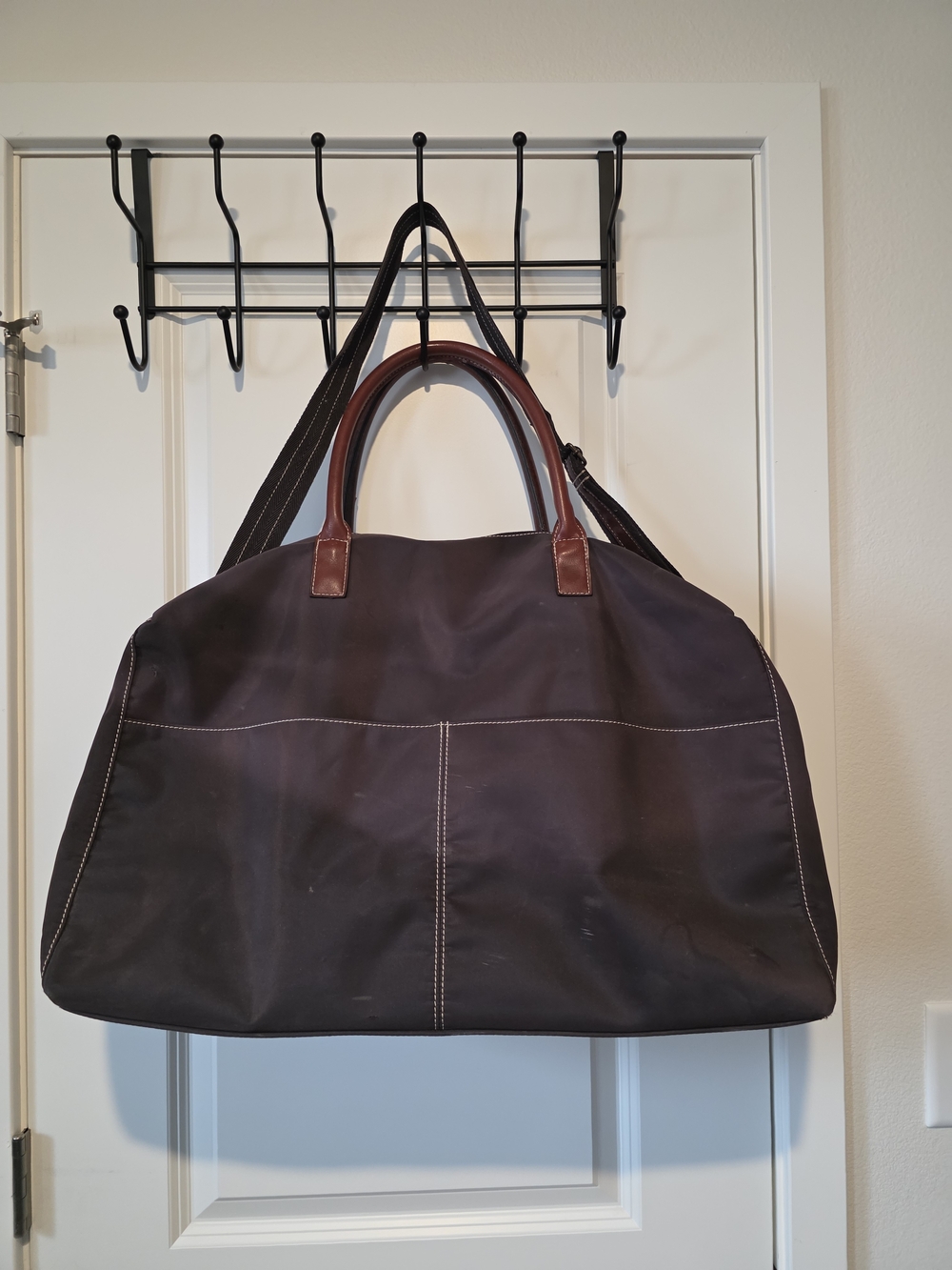 Parfums Givenchy Brown Nylon Leather Trim Travel Duffel Weekender